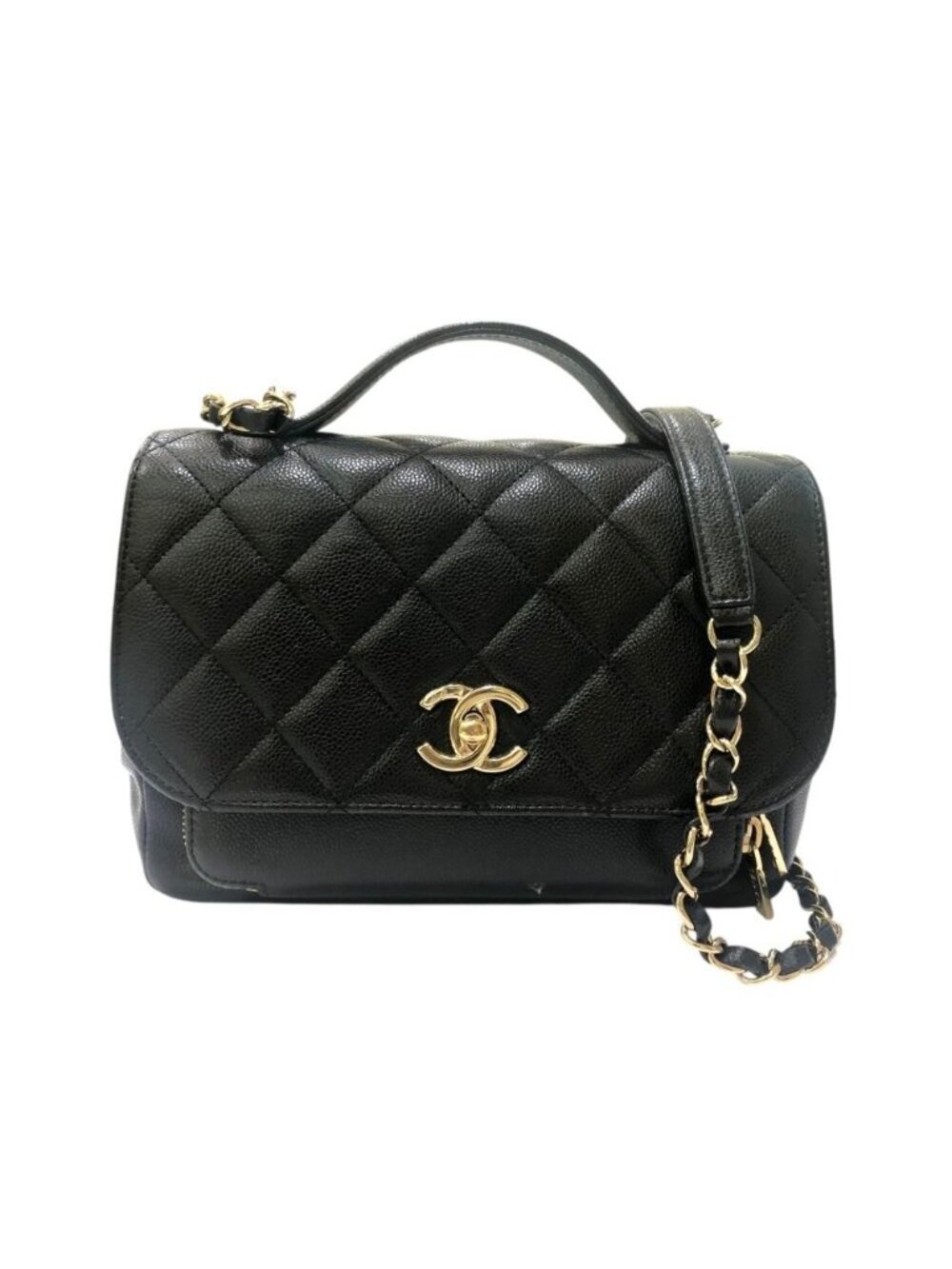 Chanel Shoulder Bag Business Affinity Caviar Leather Black